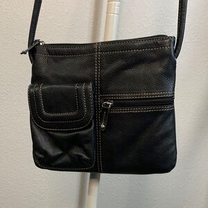 Tignanello Black Leather Crossbody‎ Bag